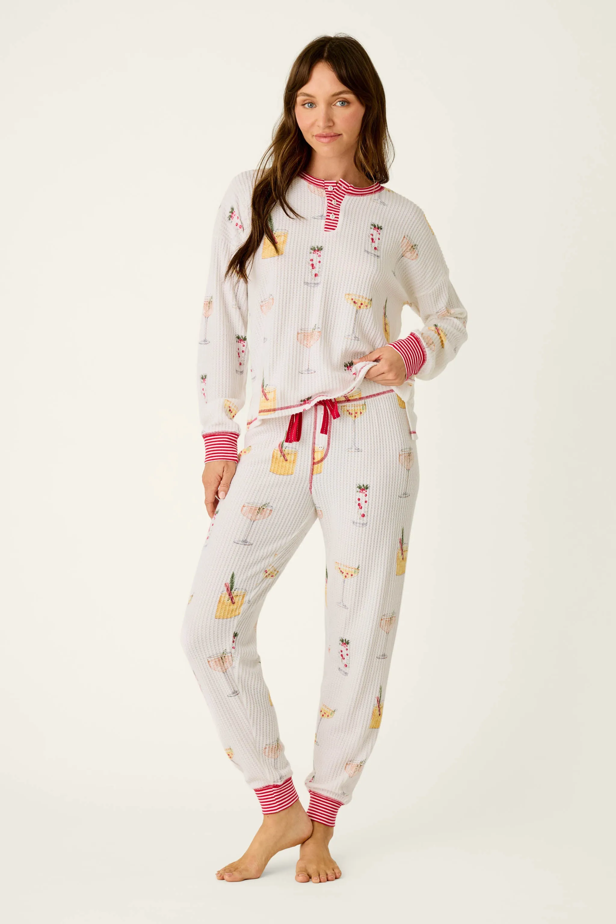 Ski Jammie Classics Cocktail Print Long Sleeve PJ Set sold by P.J. Salvage product image thumbnail 2