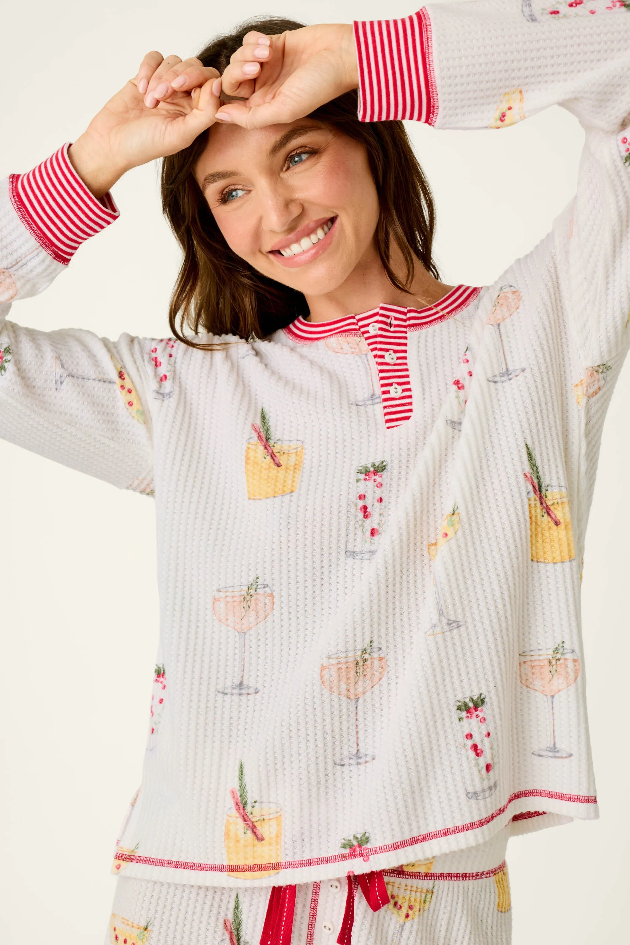 Ski Jammie Classics Cocktail Print Long Sleeve PJ Set sold by P.J. Salvage product image thumbnail 5