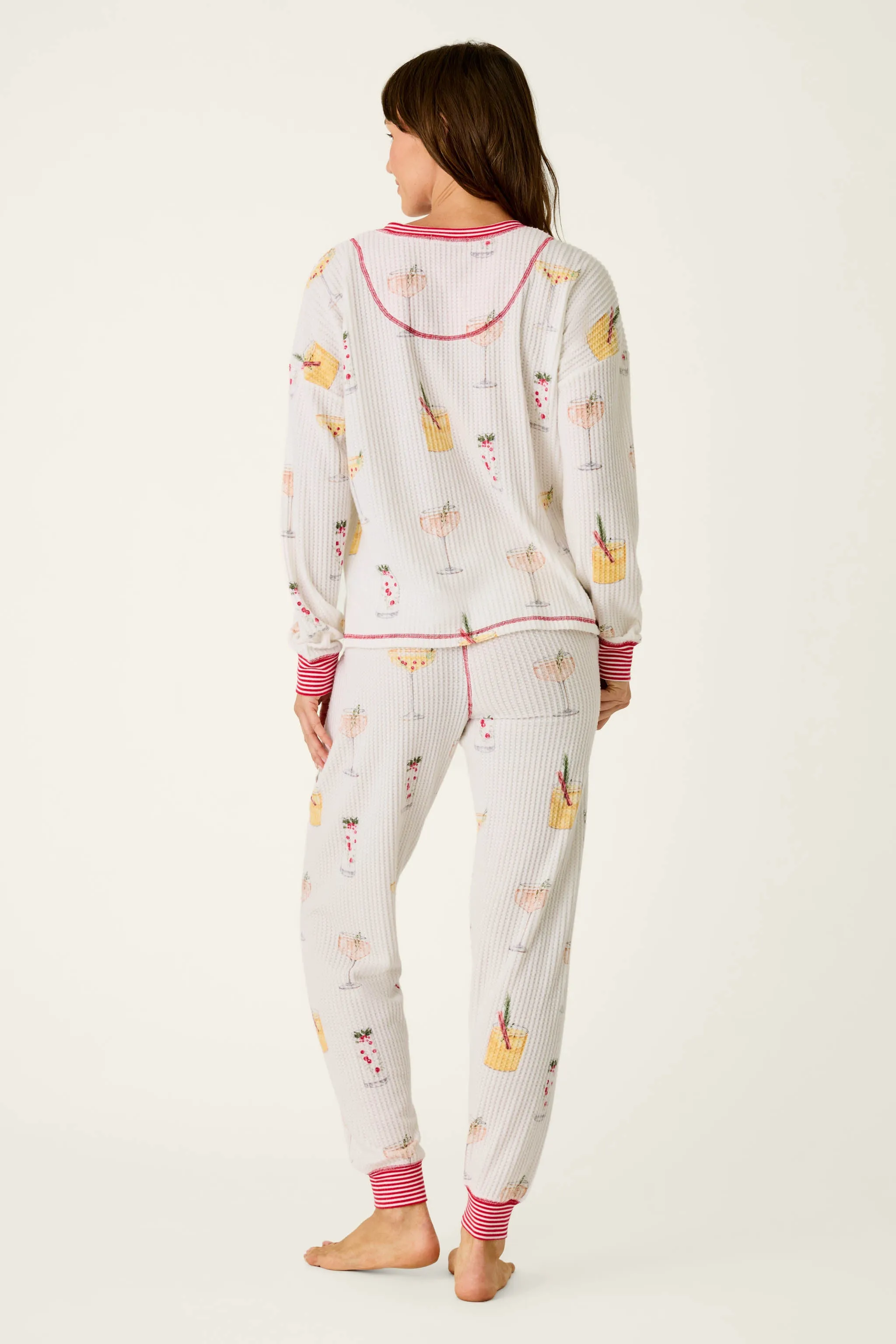 Ski Jammie Classics Cocktail Print Long Sleeve PJ Set sold by P.J. Salvage product image thumbnail 3