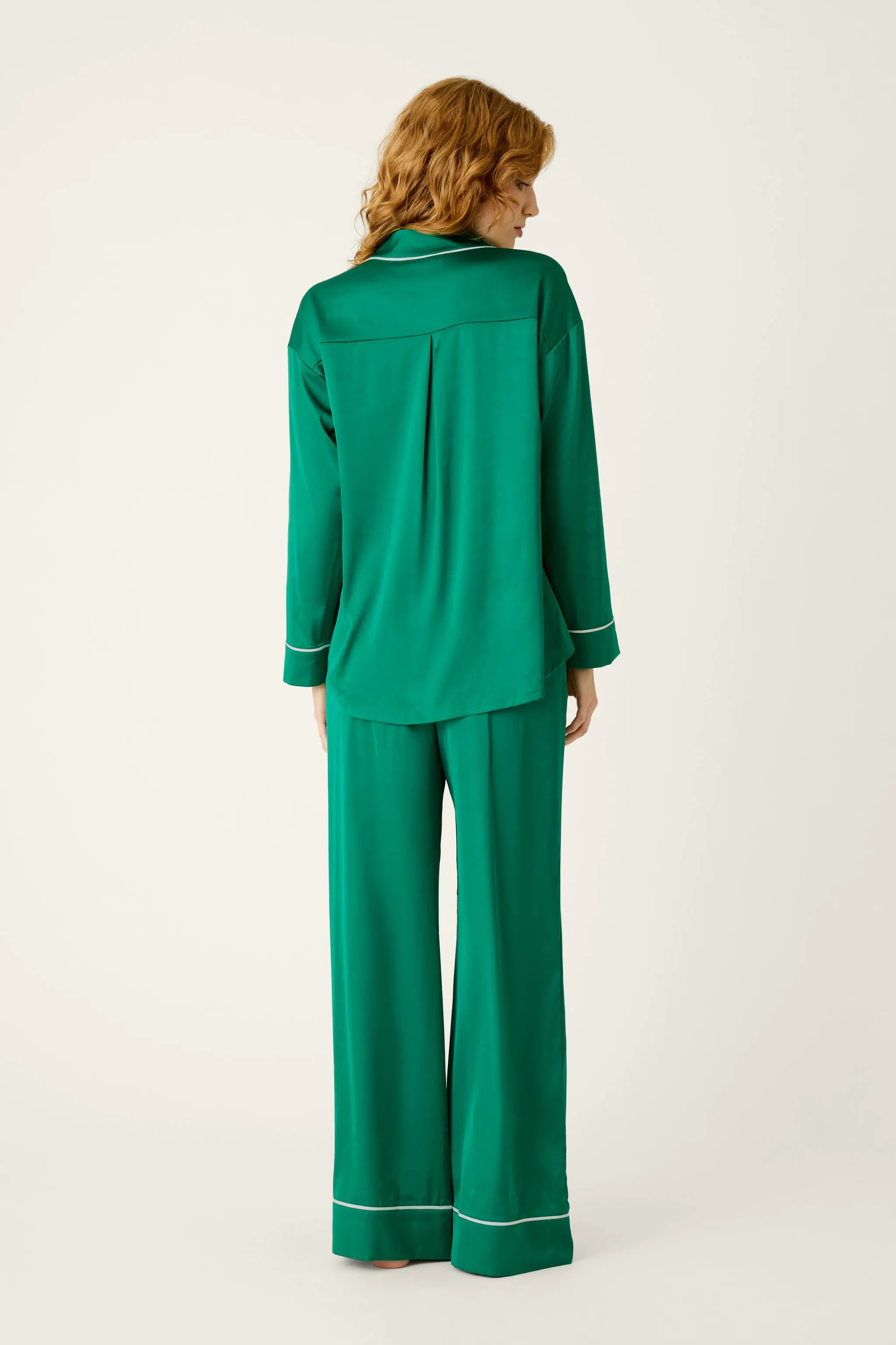 Moonlight Muse Green Satin Long Sleeve PJ Set sold by P.J. Salvage product image thumbnail 2