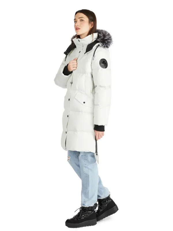 Reyna Women's Long Puffer w/ Faux Fur Trim made by Pajar