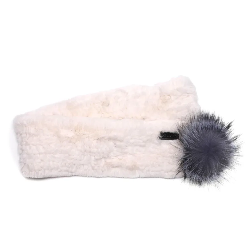 Rose Knitted Scarf w/ Fur Pompom sold by Pajar