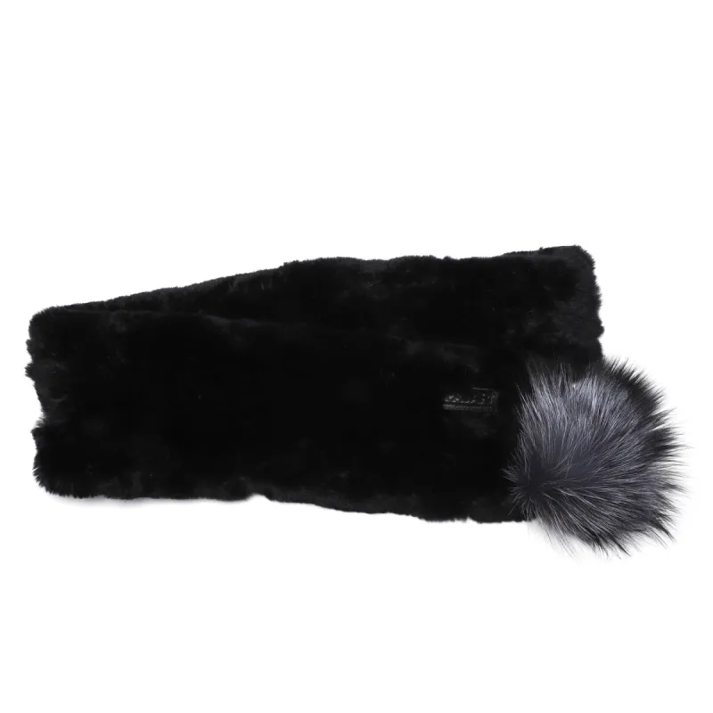 Rose Knitted Scarf w/ Fur Pompom sold by Pajar