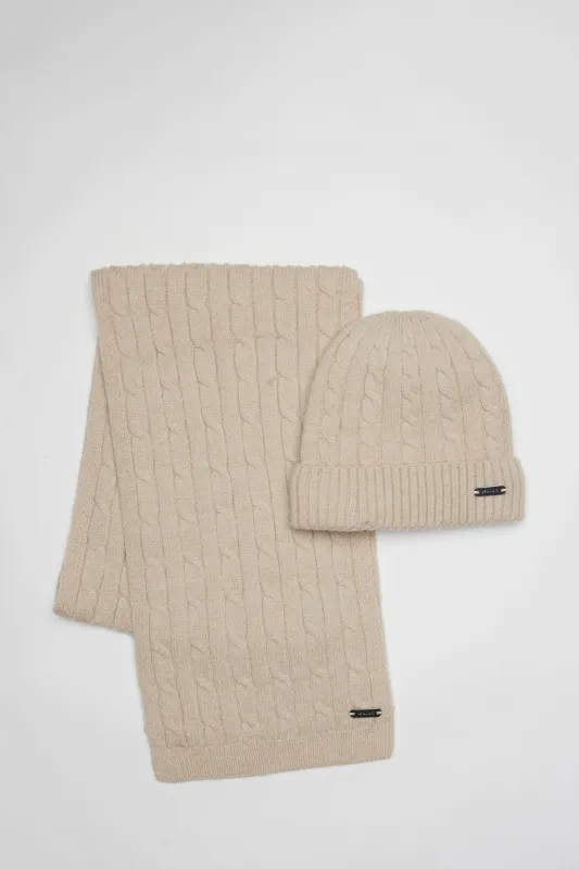 Alma Women's Cable Knit Hat and Scarf Set sold by Pajar