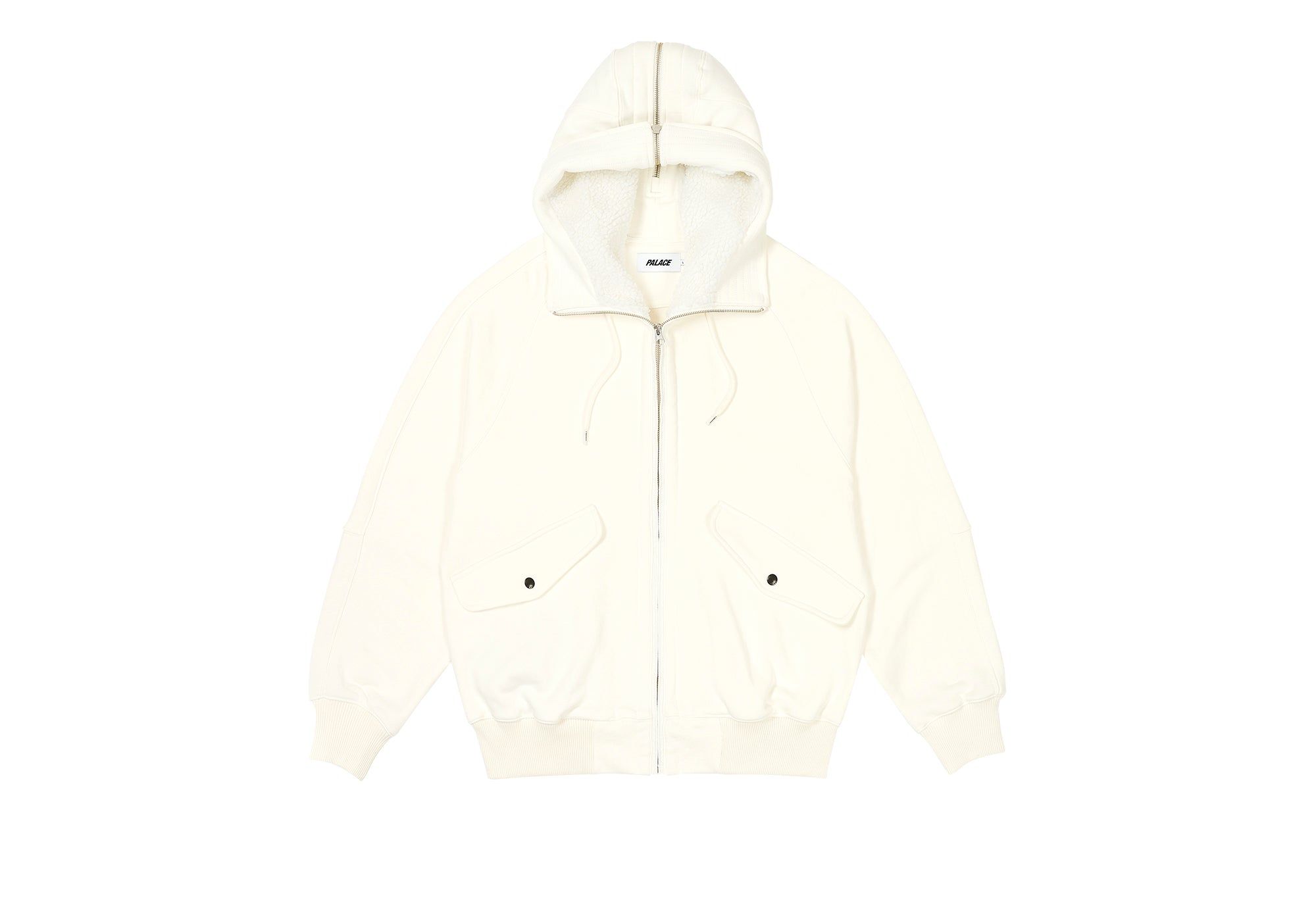 SPLIT HOOD BOMBER SWEAT WHITE sold by PALACE
