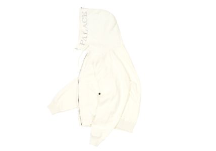 SPLIT HOOD BOMBER SWEAT WHITE sold by PALACE