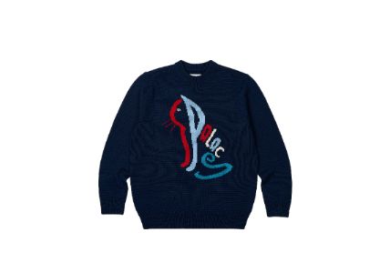 PALACE CAT KNIT NAVY sold by PALACE
