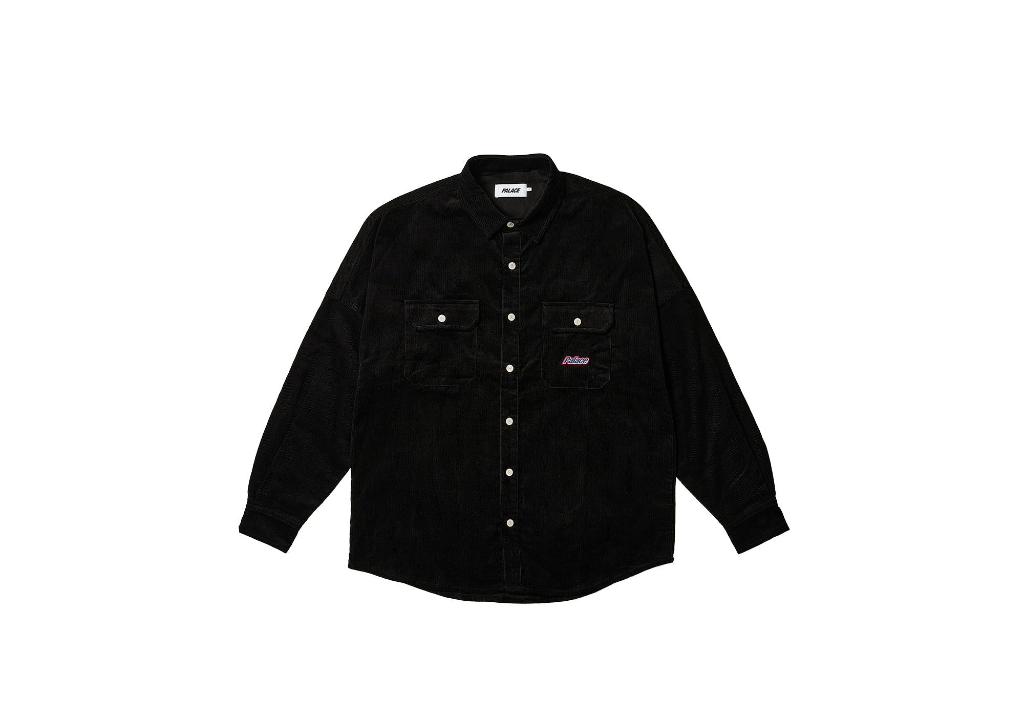 DROP SHOULDER CORD SHIRT BLACK sold by PALACE
