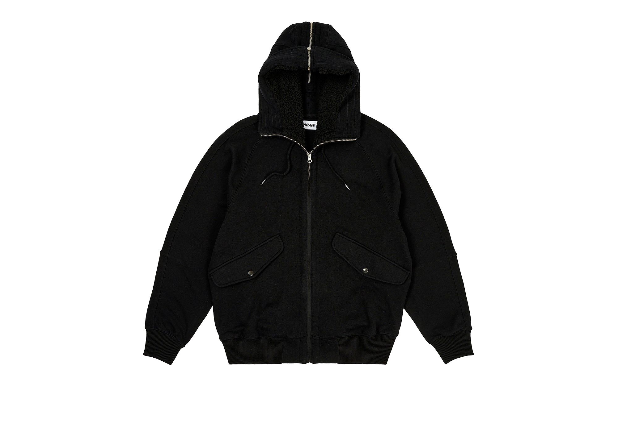 SPLIT HOOD BOMBER SWEAT BLACK sold by PALACE