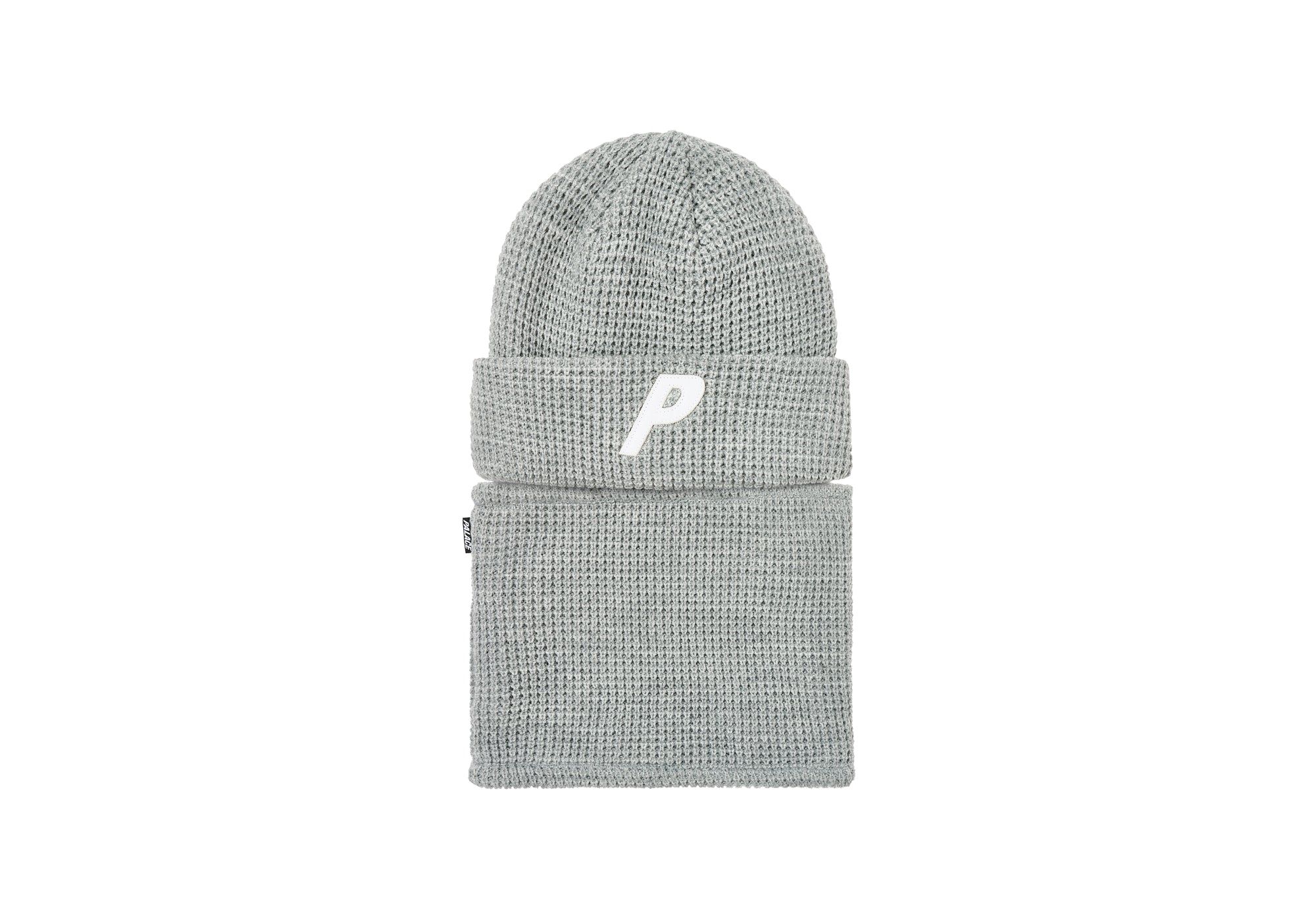 ZIP OFF FACEWARMER P BEANIE GREY MARL sold by PALACE