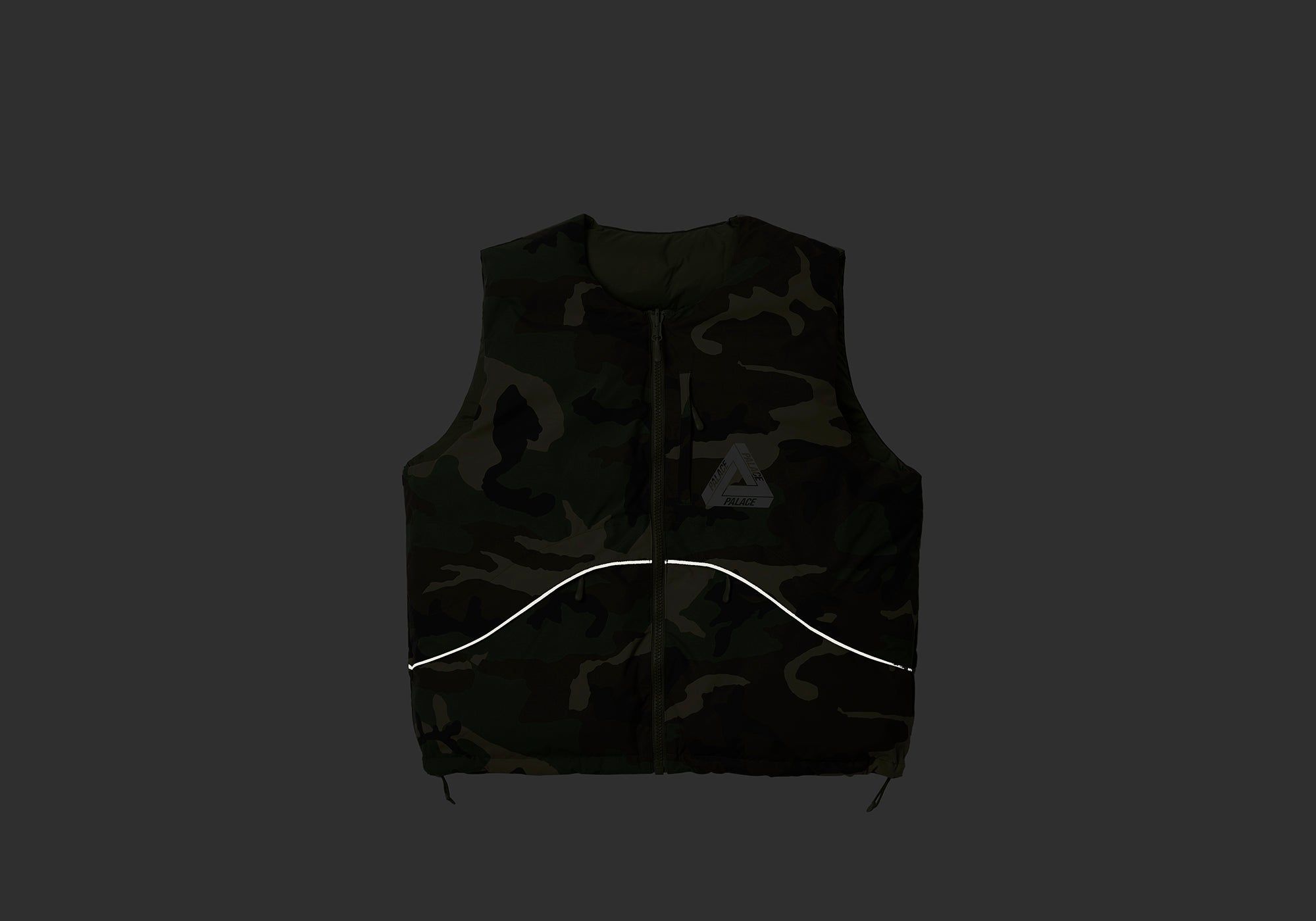PALACE P-TECH REVERSIBLE PUFFA VEST CAMO | Parallel