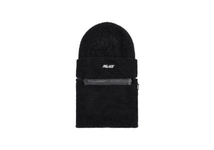 ZIP OFF FACEWARMER P BEANIE BLACK sold by PALACE