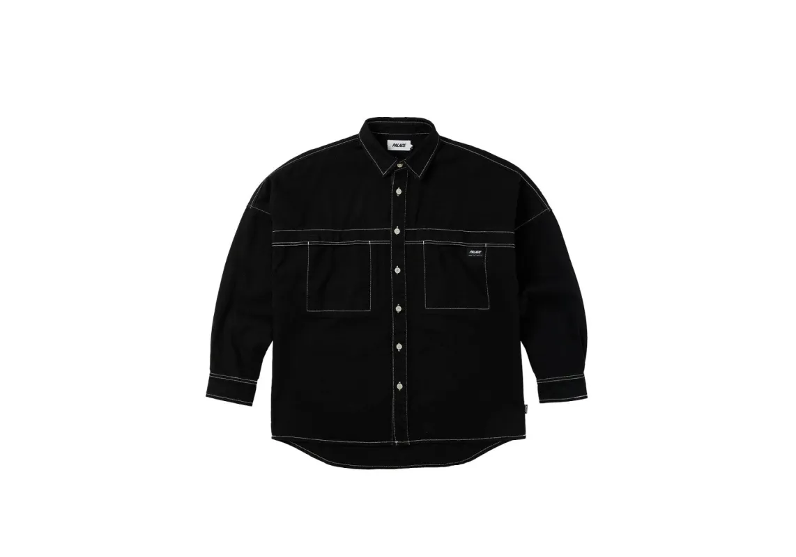 STITCH UP DROP SHOULDER SHIRT BLACK sold by PALACE