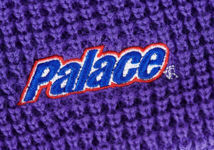 LOWERCASE FONT BEANIE PURPLE sold by PALACE