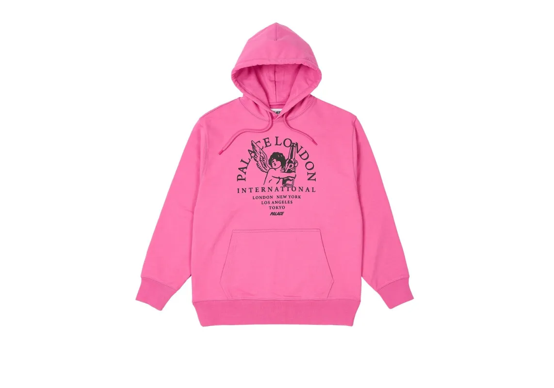 INTERNATIONAL HOOD SHOCK PINK sold by PALACE