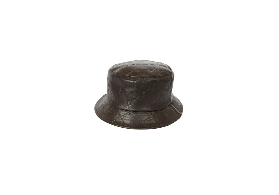 PAL-M-GRAM LEATHER BUCKET HAT BROWN sold by PALACE