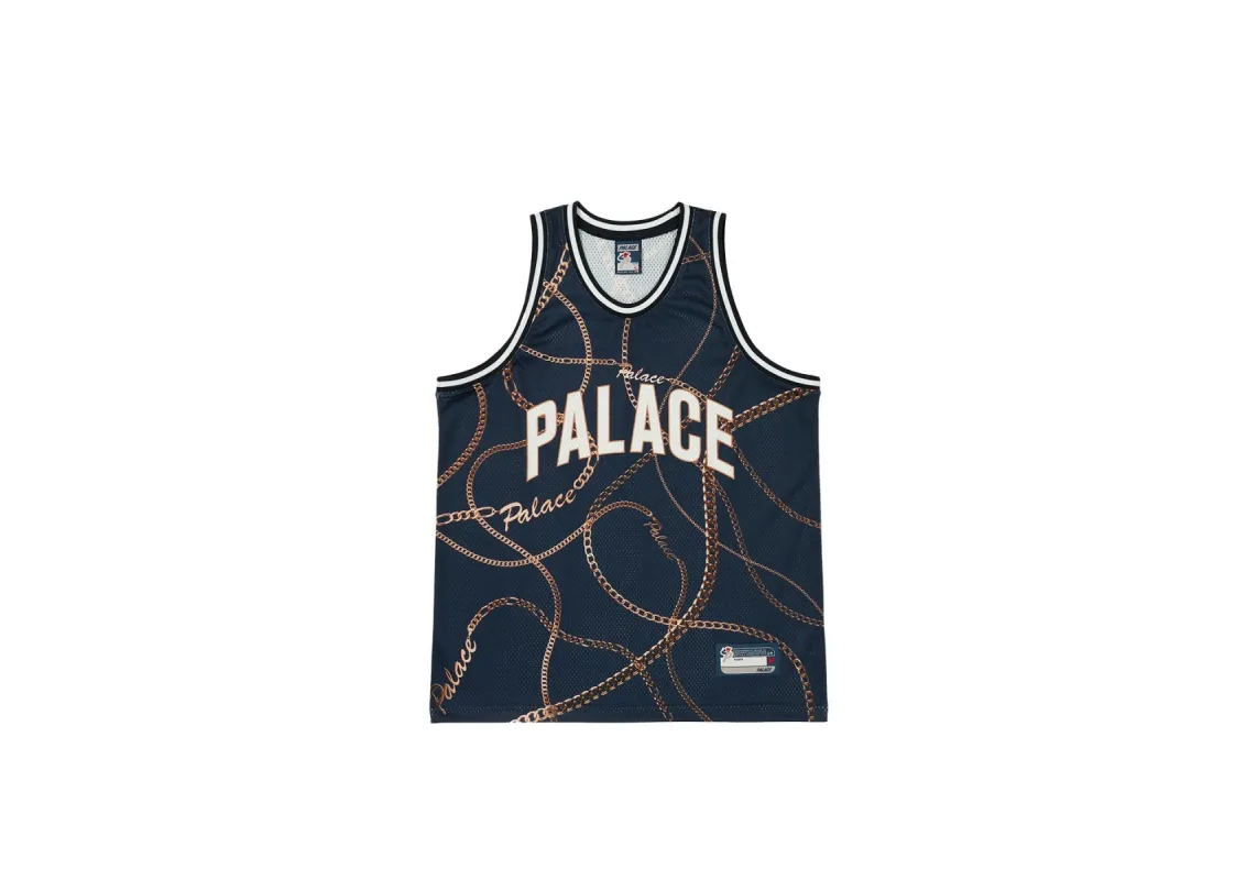 CHAIN BASKETBALL VEST NAVY sold by PALACE