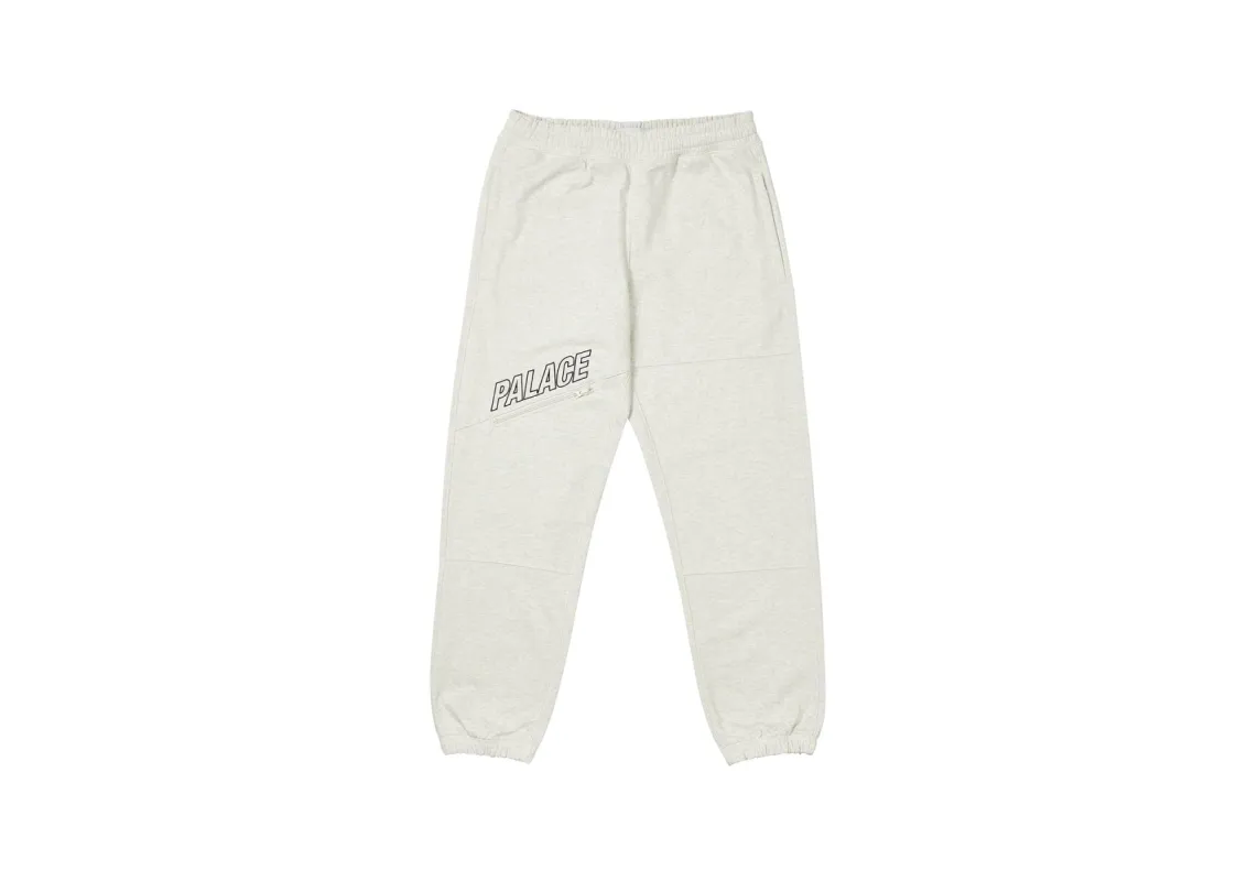 SLANT ZIP JOGGERS LIGHT GREY MARL sold by PALACE