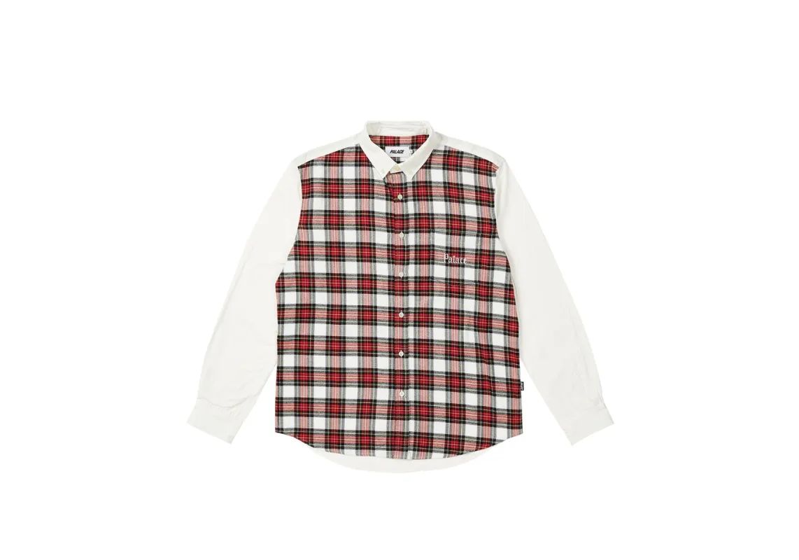 CHECK PANEL CHAMBRAY SHIRT WHITE sold by PALACE