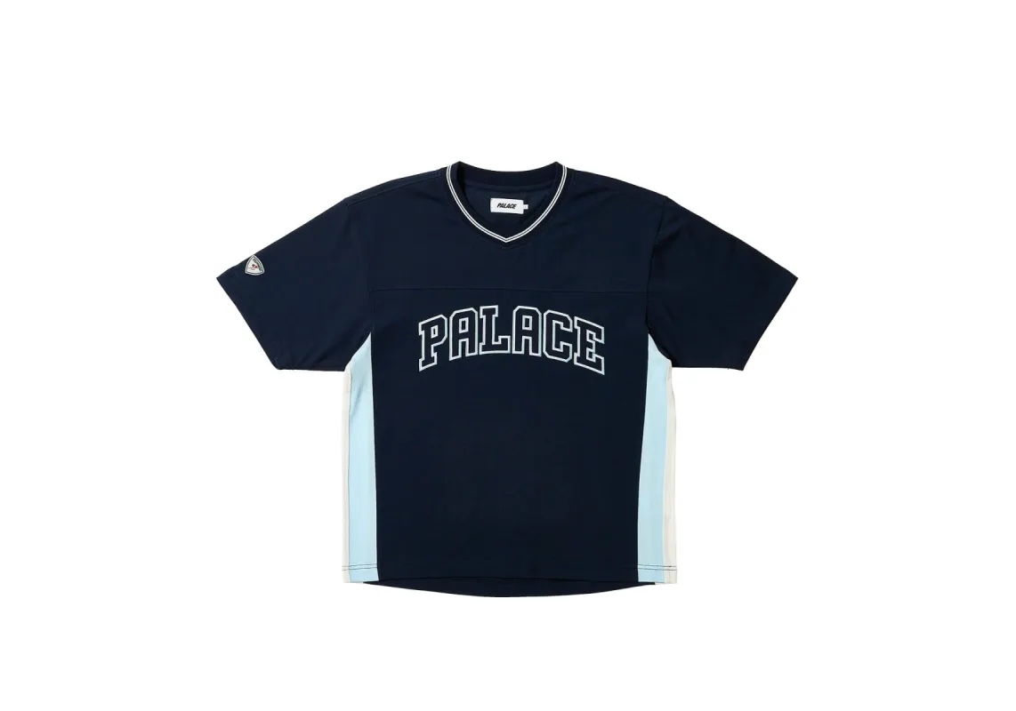 PANEL V-NECK JERSEY NAVY made by PALACE