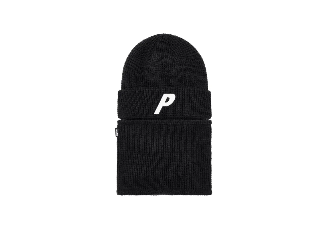 ZIP OFF FACEWARMER P BEANIE BLACK sold by PALACE