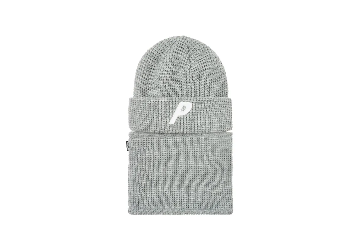 ZIP OFF FACEWARMER P BEANIE GREY MARL sold by PALACE