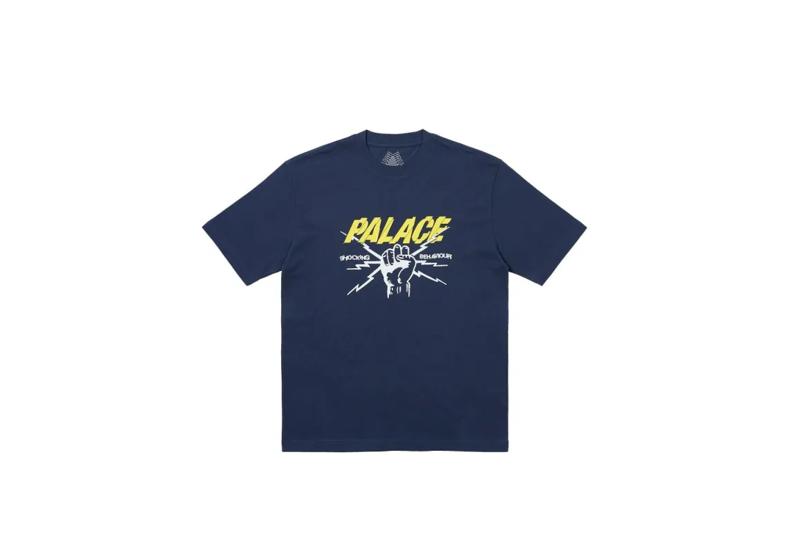 SHOCKING BEHAVIOUR T-SHIRT NAVY sold by PALACE