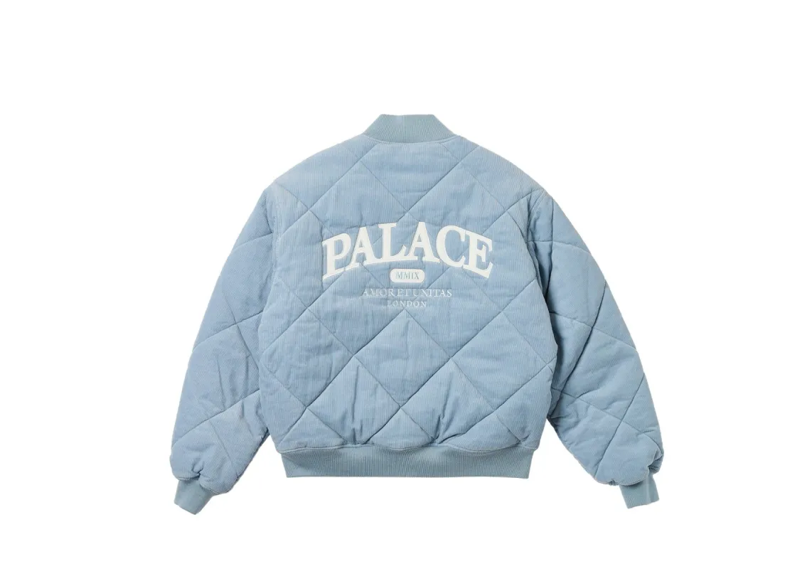 QUILTED JACKET CHILL BLUE sold by PALACE