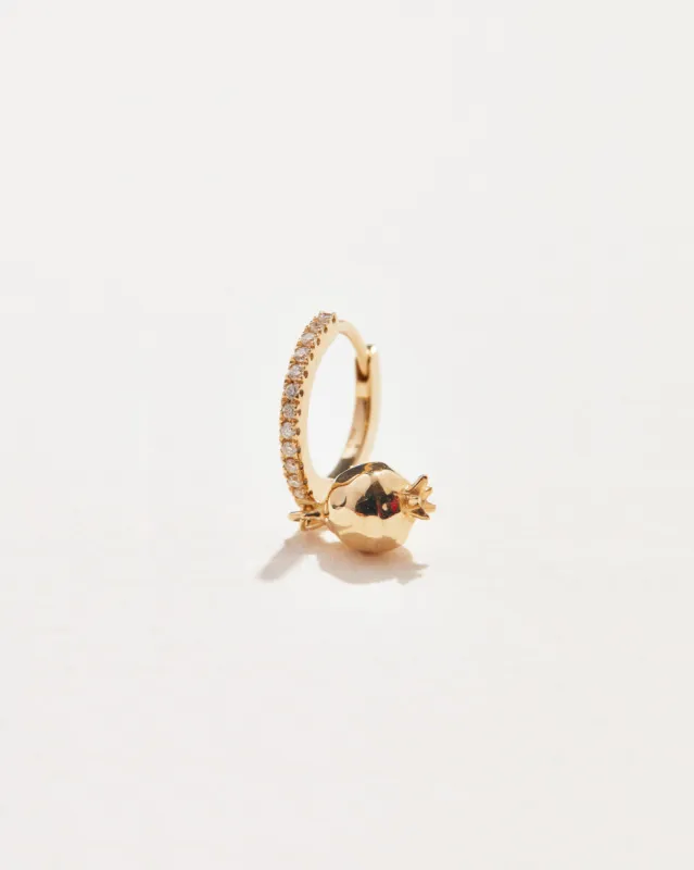 Pomegranate Pavé Huggie sold by Pamela Love