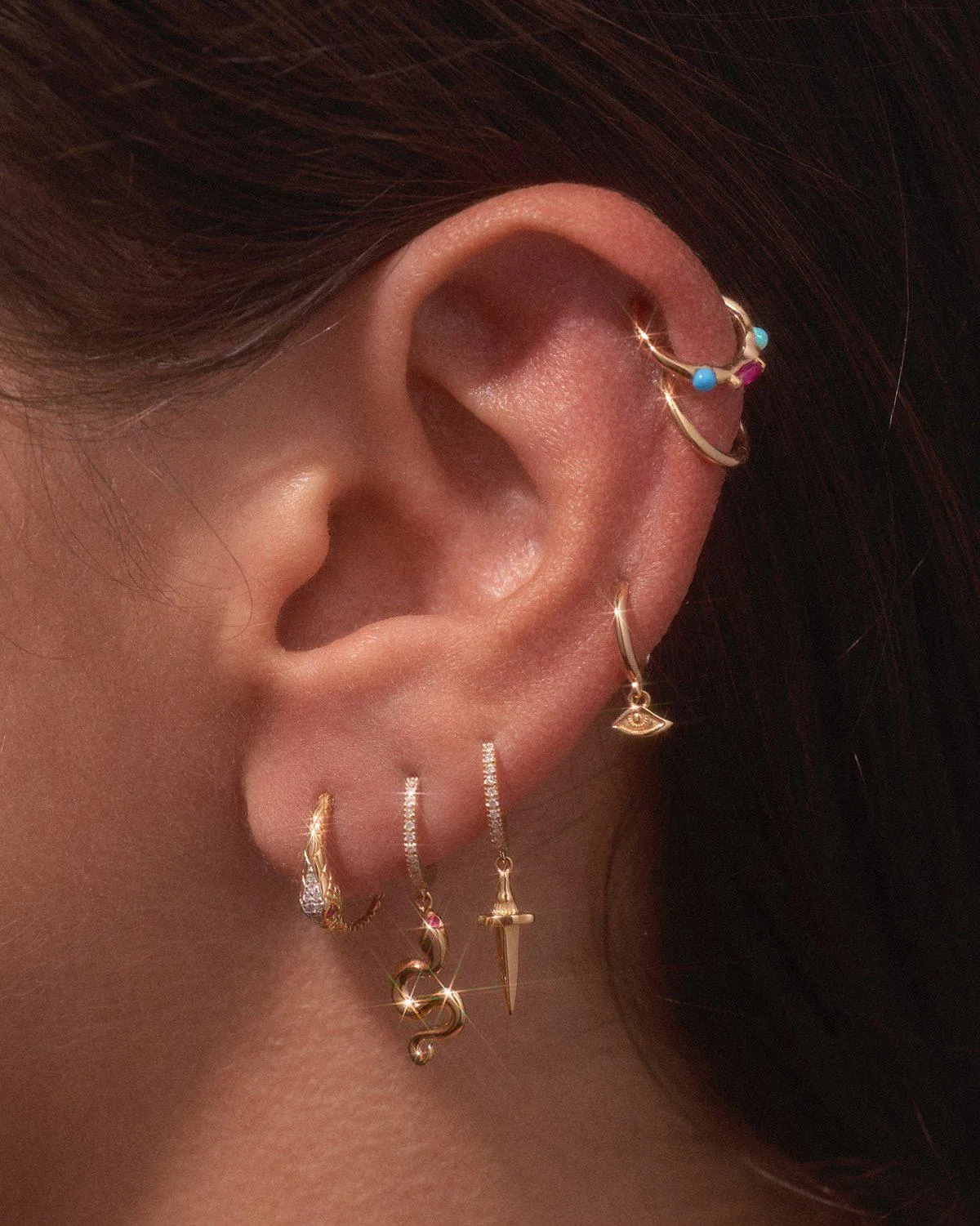 Serpent Ruby Pavé Huggie sold by Pamela Love product image thumbnail 3