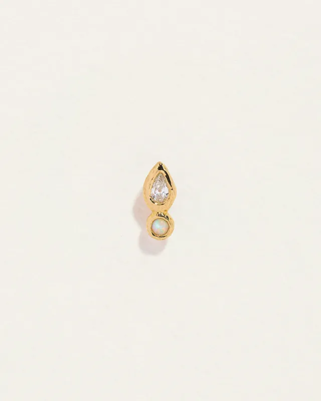 Bezel Pear Stud sold by Pamela Love