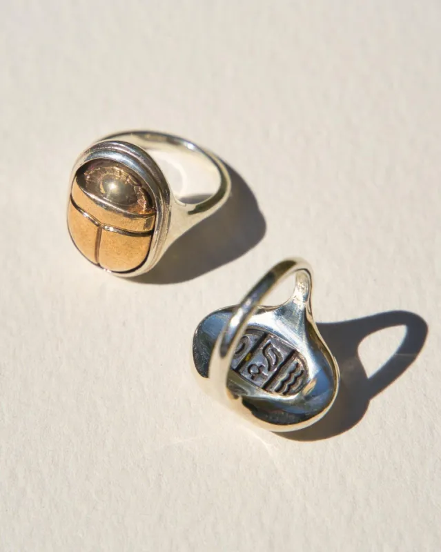 Scarab Signet Ring made by Pamela Love