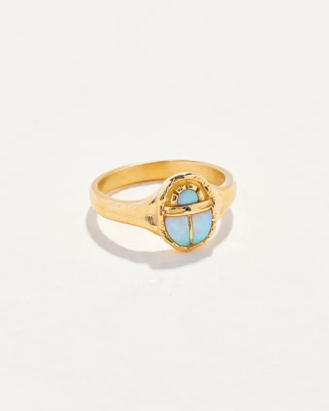 Inlay Scarab Ring made by Pamela Love