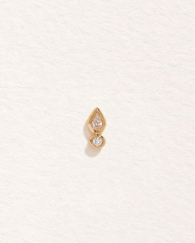 Bezel Pear Stud sold by Pamela Love