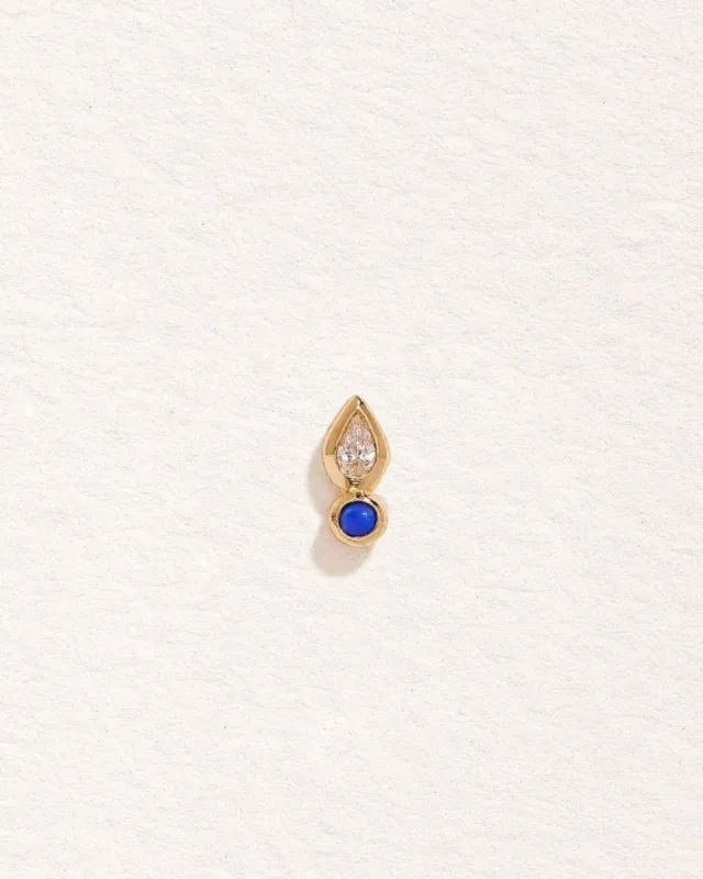 Bezel Pear Stud sold by Pamela Love