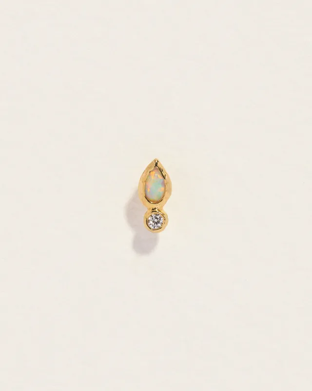 Bezel Pear Stud sold by Pamela Love