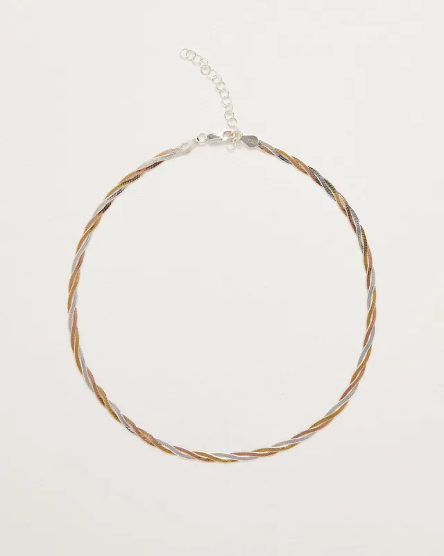 Twisted Tricolor Herringbone Chain 14" sold by Pamela Love