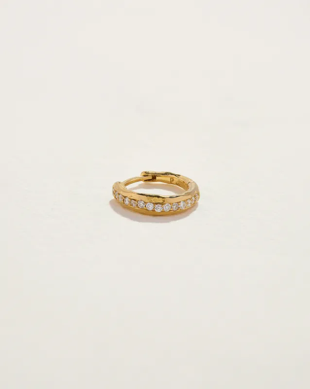 10mm Molten Pavé Huggie sold by Pamela Love