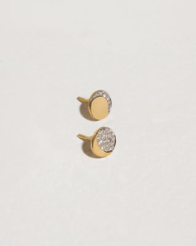 Mismatched Moon Phase Studs sold by Pamela Love