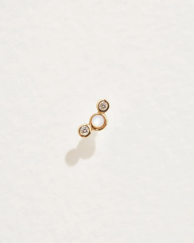 Bezel Set Crescent Stud sold by Pamela Love