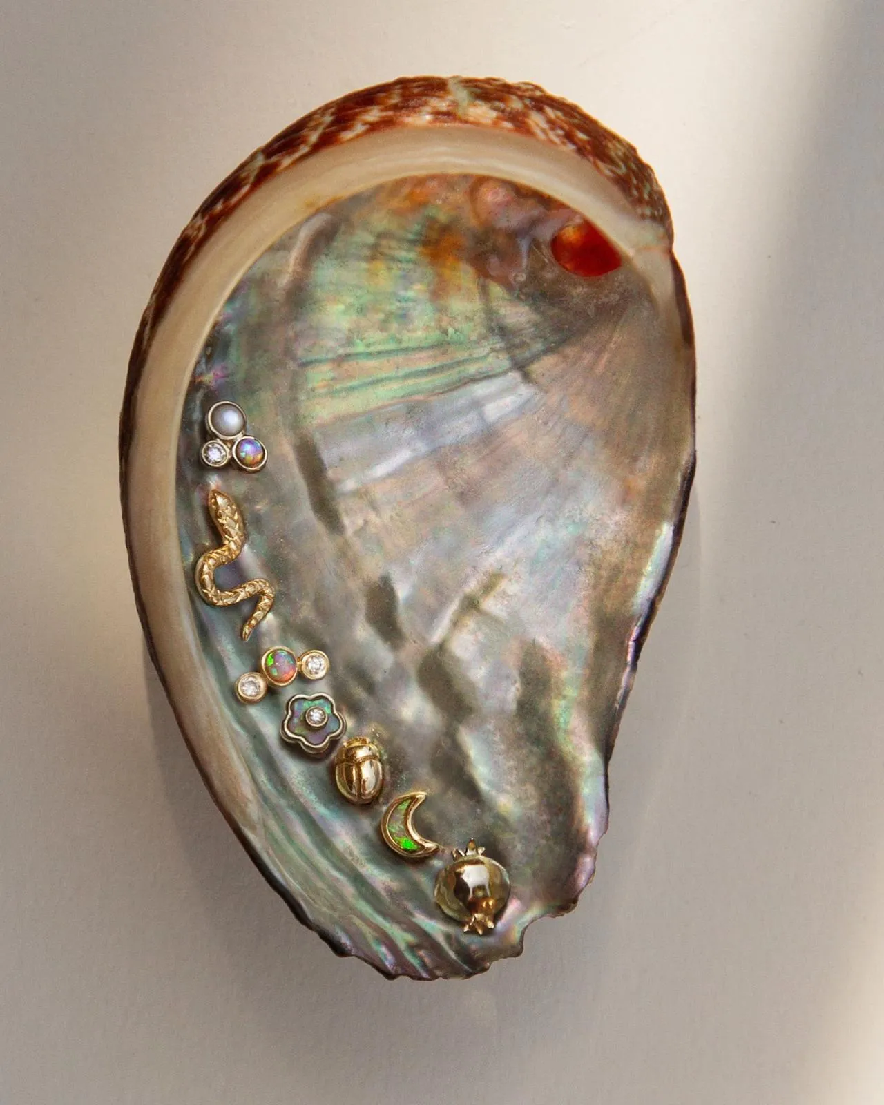 Bezel Set Crescent Stud sold by Pamela Love product image thumbnail 5