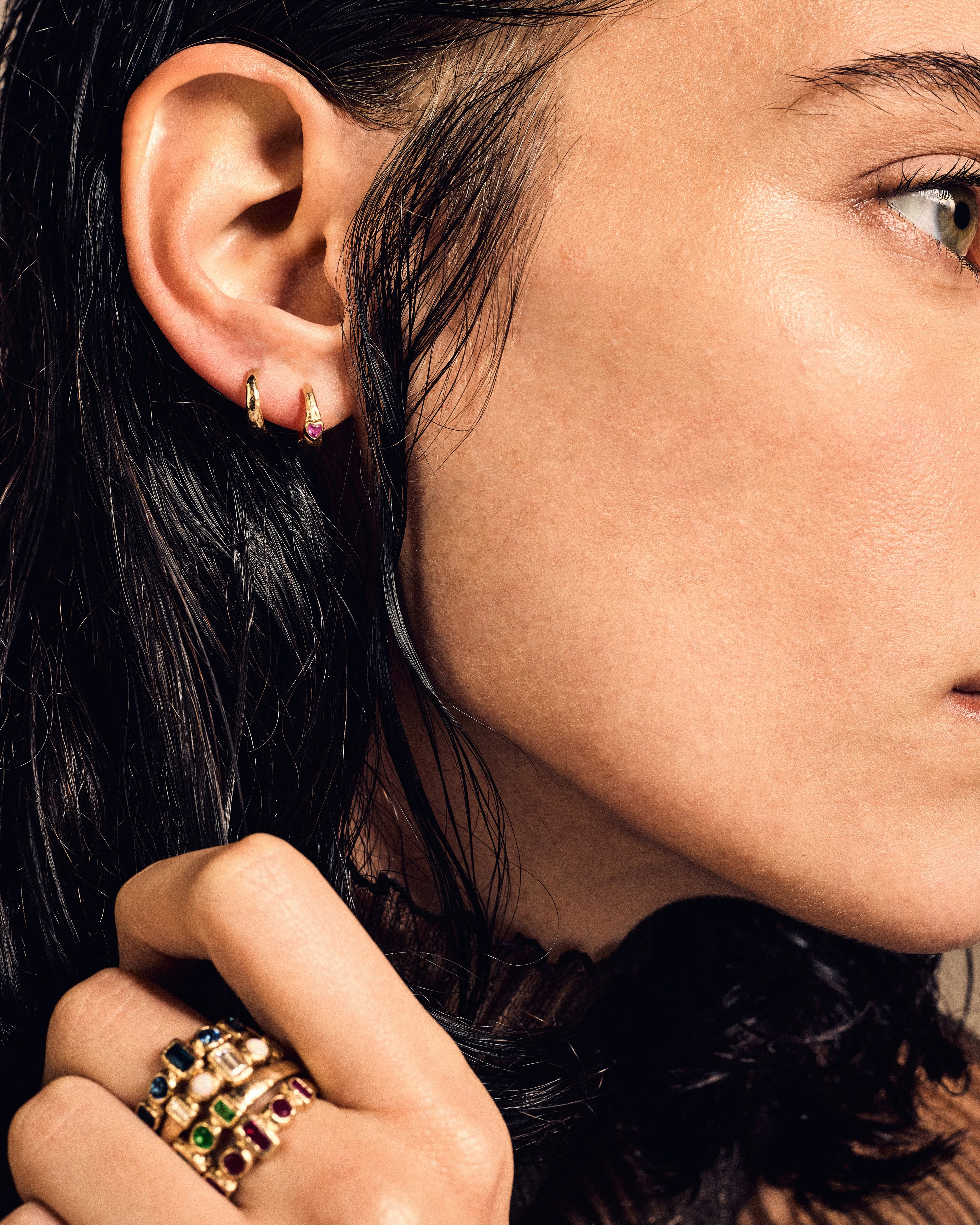 8mm Bezel Heart Huggie sold by Pamela Love product image thumbnail 4