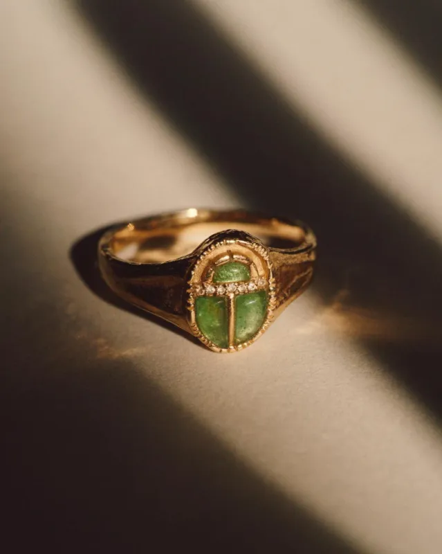 Inlay Scarab Ring made by Pamela Love