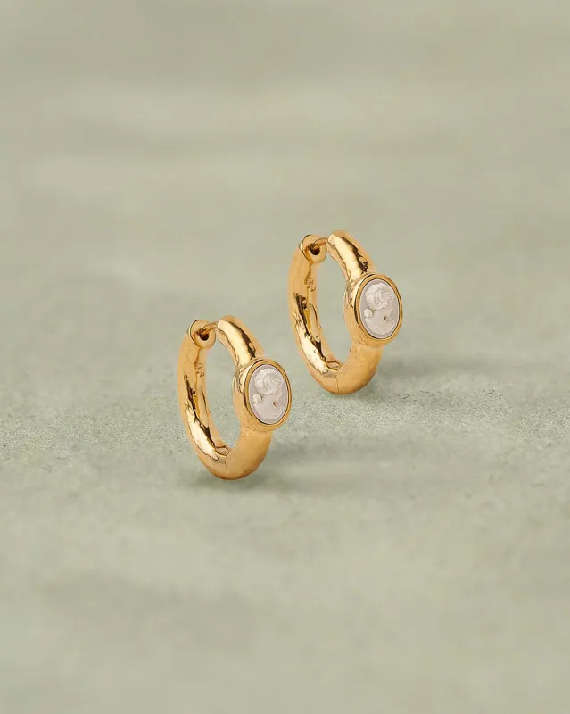 Vivianna Cameo Hoops sold by Pamela Love