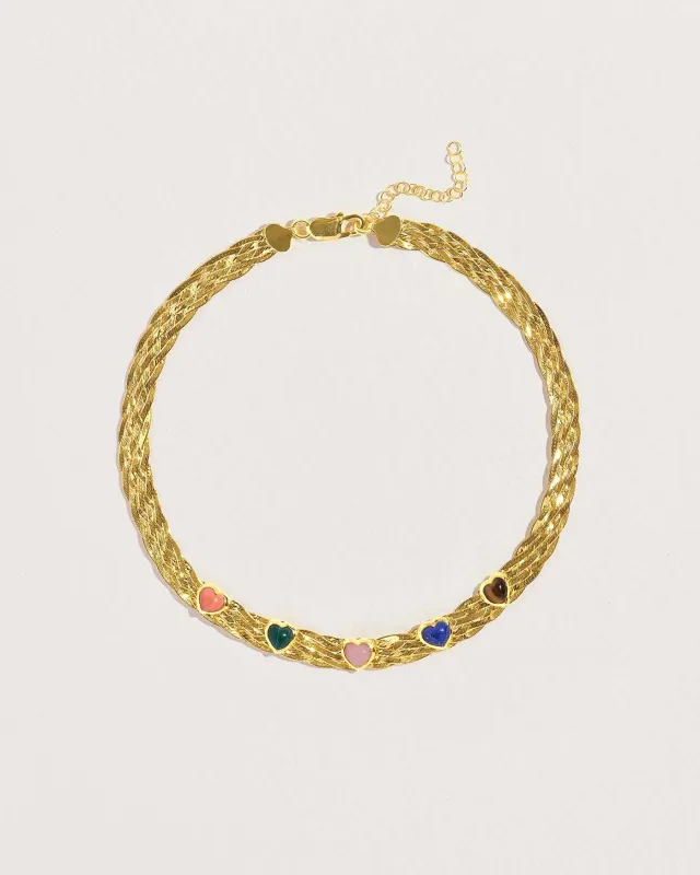 Rainbow Heart Necklace made by Pamela Love