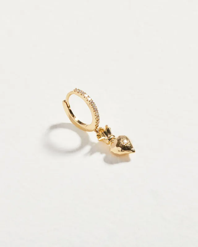 Sacred Heart Pavé Huggie sold by Pamela Love