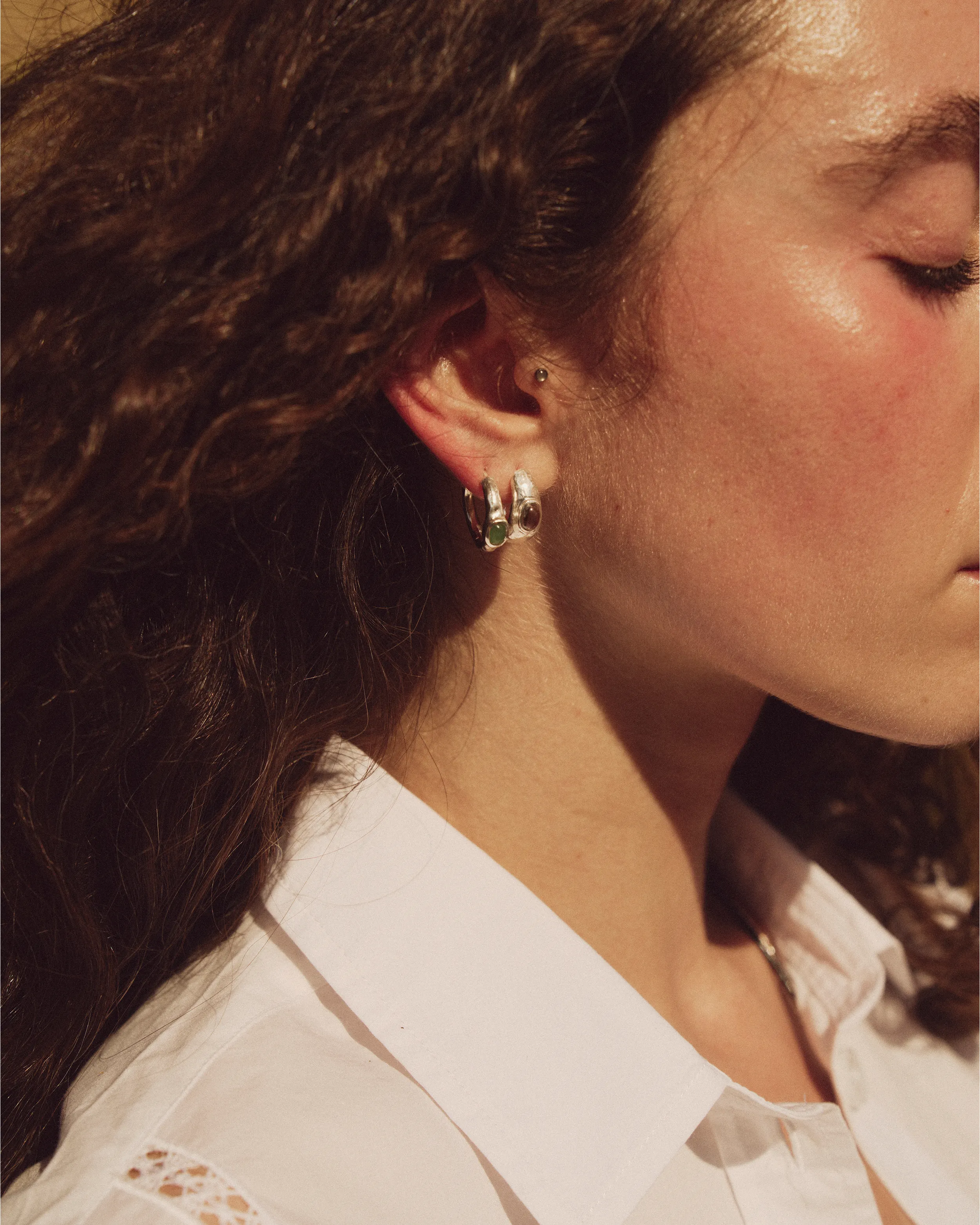 Tapered Stone Hoop sold by Pamela Love product image thumbnail 3