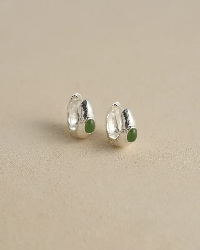 Tapered Stone Hoops made by Pamela Love