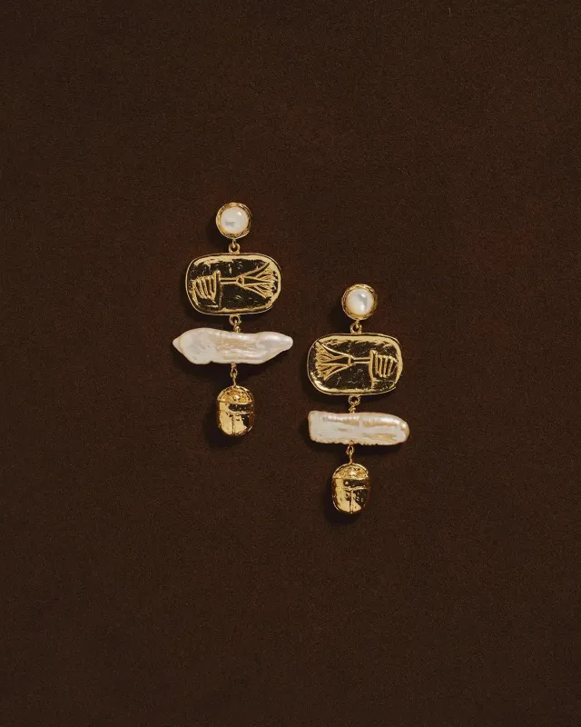 Lotus Drop Earrings made by Pamela Love