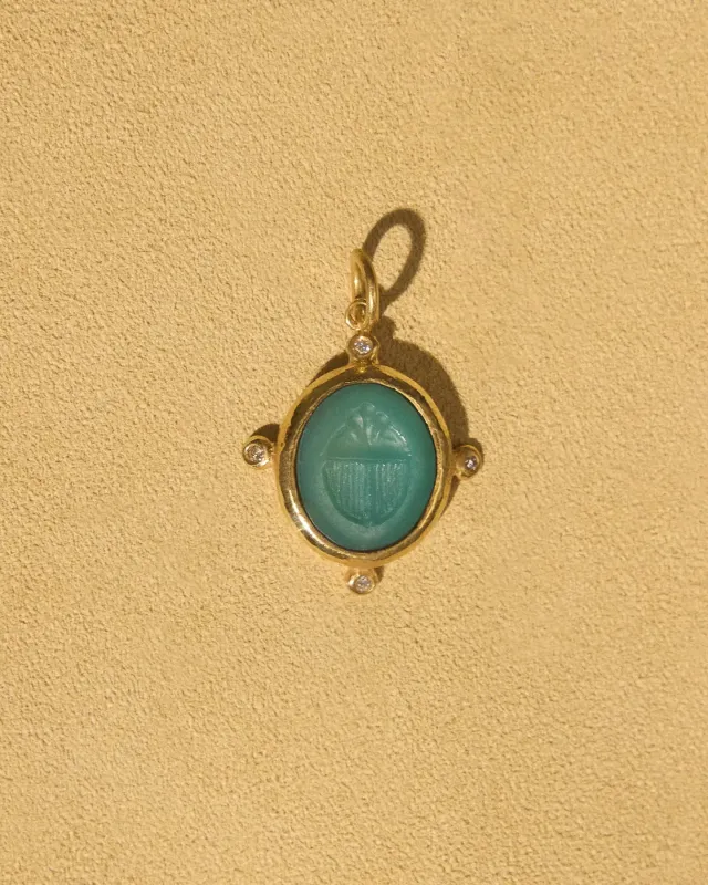 Chrysoprase Scarab made by Pamela Love